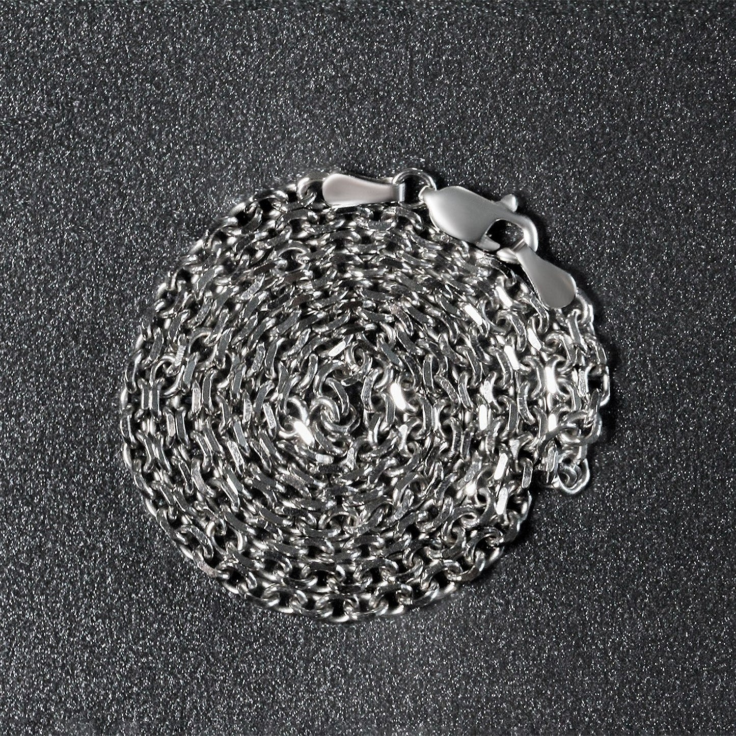 Cadena de eslabones de cable con corte de diamante de oro blanco de 14k (2.90 mm)