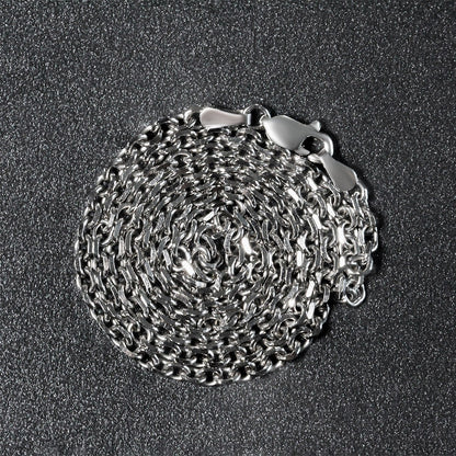 Cadena de eslabones de cable con corte de diamante de oro blanco de 14k (2.90 mm)