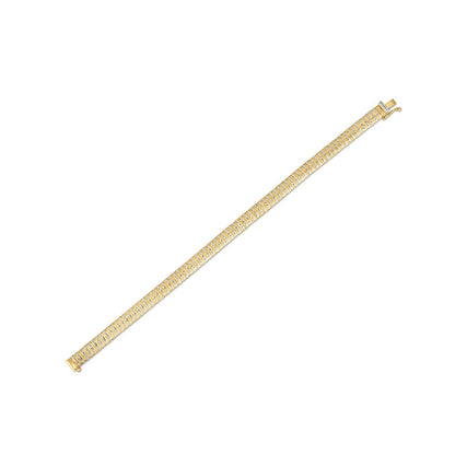 Pulsera flexible de oro amarillo de 14k con diamantes (5.80 mm)