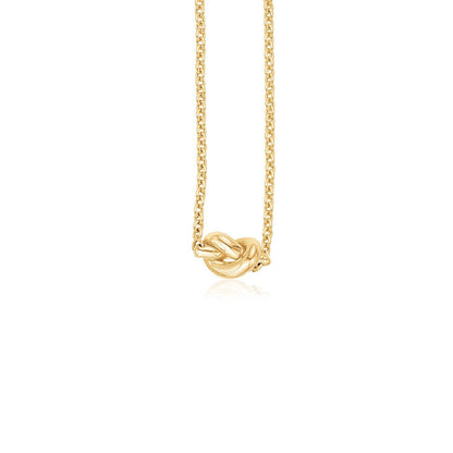 Cadena de oro amarillo de 14k con nudo pulido