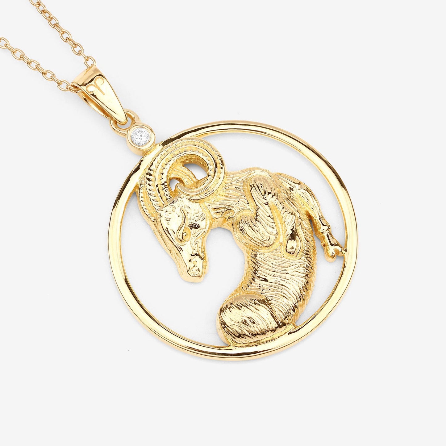 Colgante de plata de ley .925 con diamante blanco auténtico de 0.03 quilates
