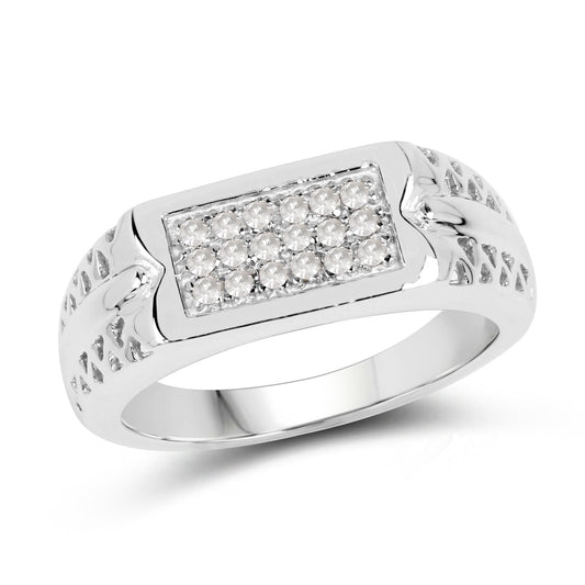Anillo de plata esterlina .925 con diamante blanco genuino de 0.27 quilates