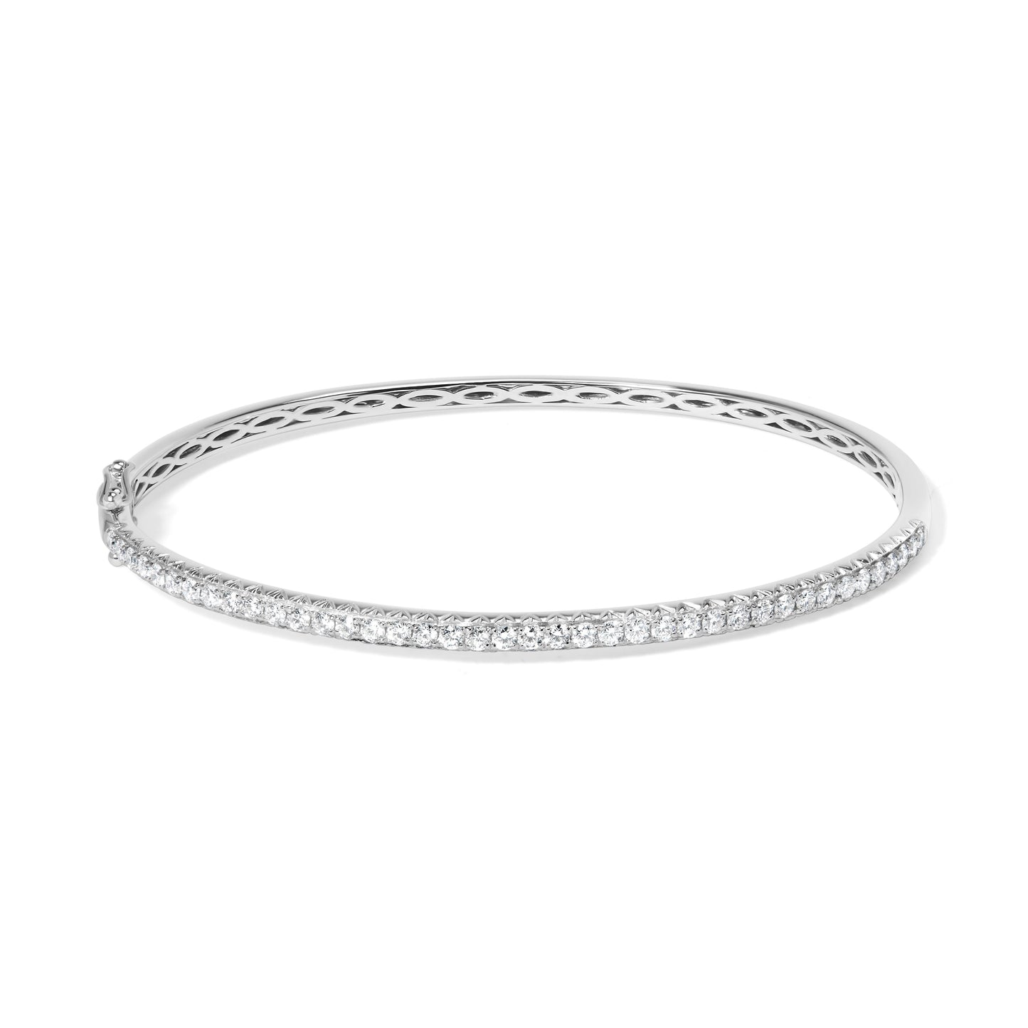 Pulsera de oro rosa de 14K con diamantes (1,00 Cttw, color G-H, claridad SI2-I1) de media eternidad - 7 pulgadas