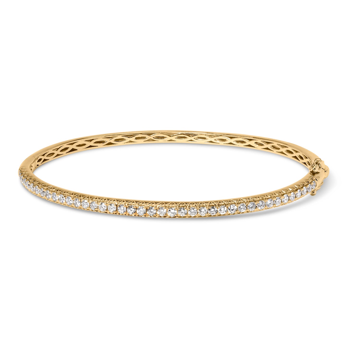 Pulsera de oro rosa de 14K con diamantes (1,00 Cttw, color G-H, claridad SI2-I1) de media eternidad - 7 pulgadas