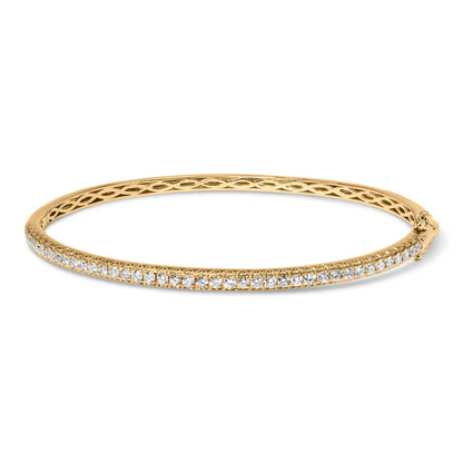 Pulsera de oro rosa de 14K con diamantes (1,00 Cttw, color G-H, claridad SI2-I1) de media eternidad - 7 pulgadas