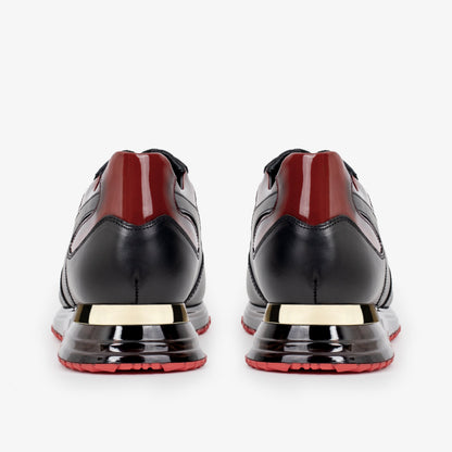The Rialto Black & Red Patent Leather Men Sneaker