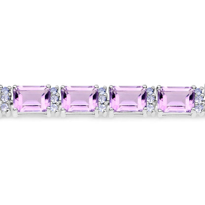 Pulsera de plata esterlina .925 con amatista y tanzanita genuinas de 19.19 quilates