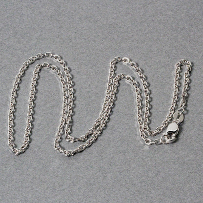 Cadena de eslabones tipo cable de 14k en oro blanco con corte de diamante de 1.8mm