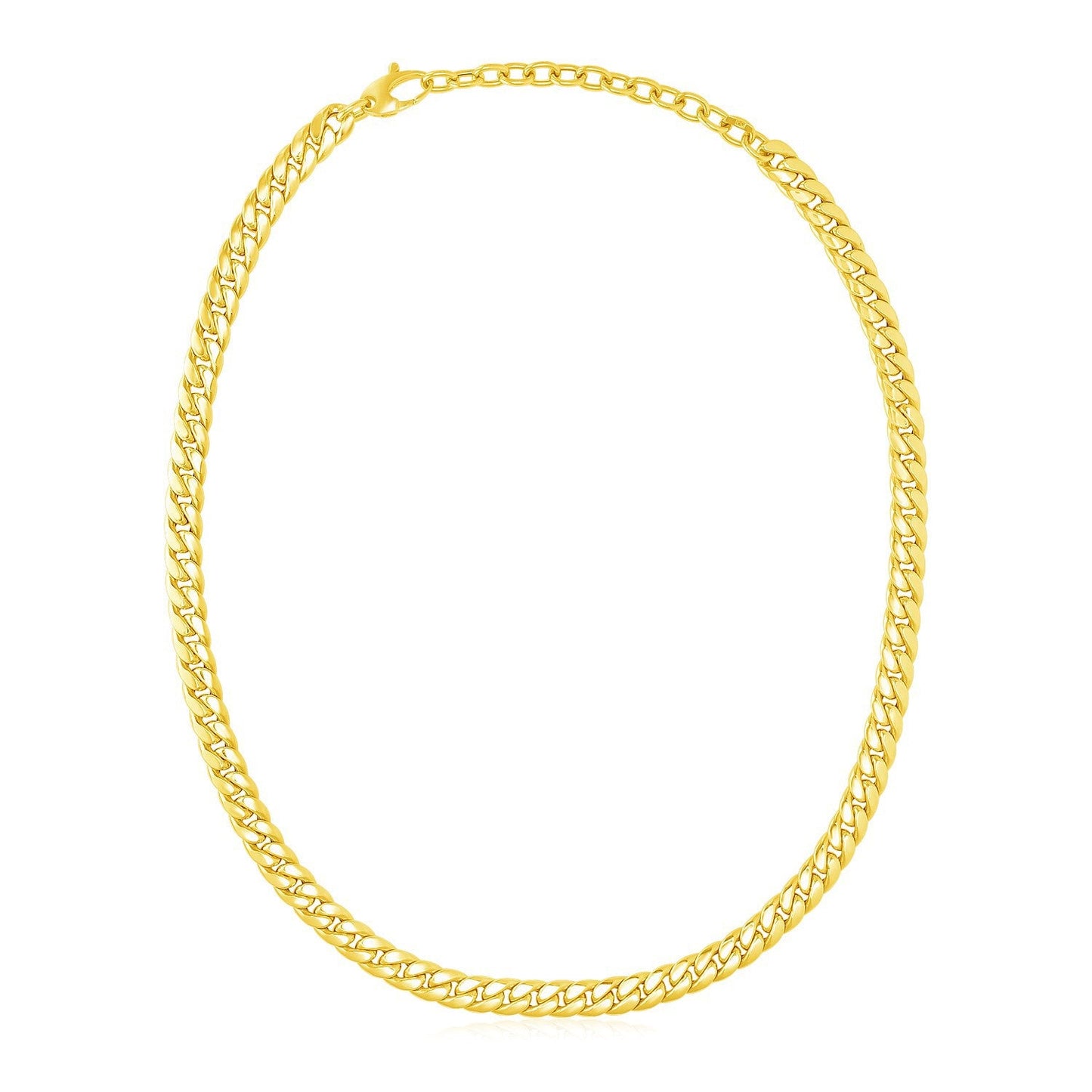Gargantilla de oro amarillo de 14 quilates con cadena cubana