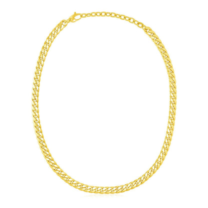 Gargantilla de oro amarillo de 14 quilates con cadena cubana