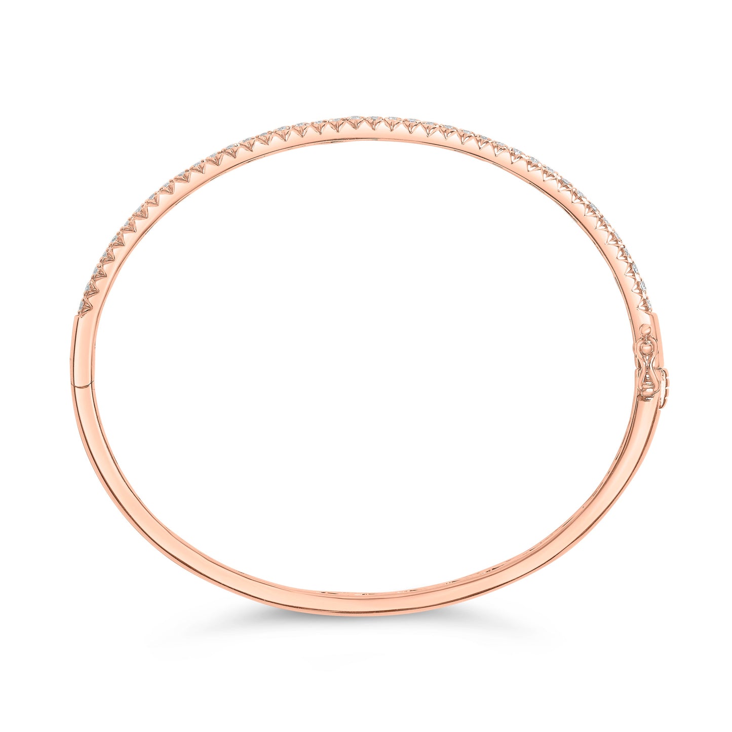 Pulsera de oro rosa de 14K con diamantes (1,00 Cttw, color G-H, claridad SI2-I1) de media eternidad - 7 pulgadas