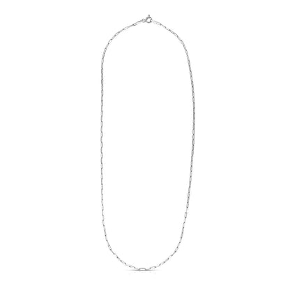 Cadena de eslabones ovalados de plata de ley con baño de rodio (1,8 mm)