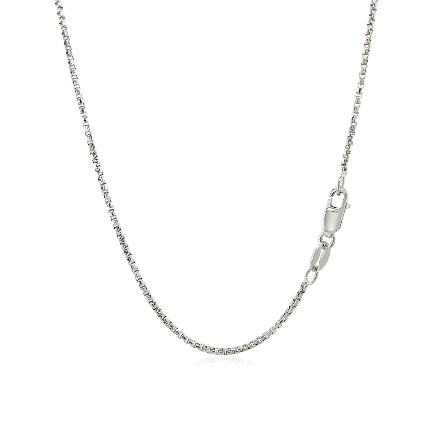 Cadena redonda de plata de ley rodiada de 1,3 mm
