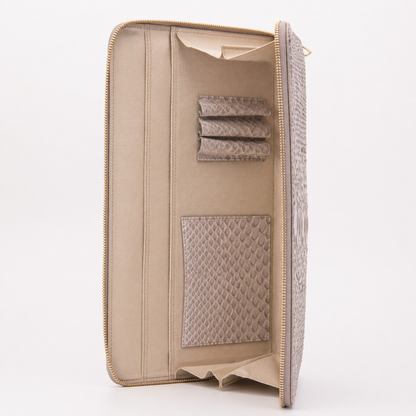 The Varese Naturel Hand-Painted Python Leather 14” Laptop Portfolio