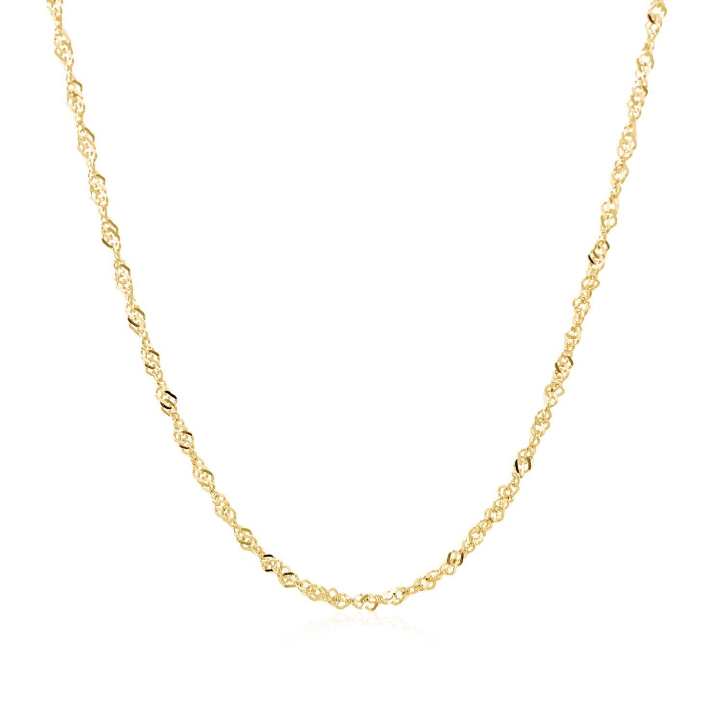 Cadena Singapur de oro amarillo de 14k y 1.5mm