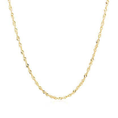 Cadena Singapur de oro amarillo de 14k y 1.5mm