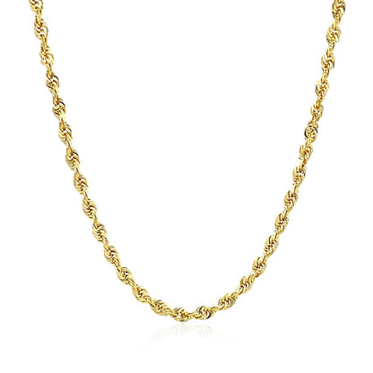 Cadena de oro amarillo macizo de 14k, corte diamante, de 2.75mm