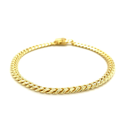 Pulsera sólida cubana Miami Clásica de 5.0mm de Oro Amarillo de 14k