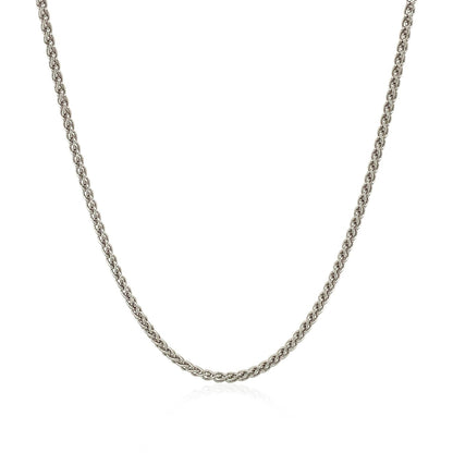 Cadena de Trigo de Plata de Ley Rodiada de 1.3mm