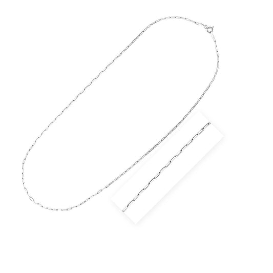 Cadena de eslabones ovalados de plata de ley con baño de rodio (1,8 mm)