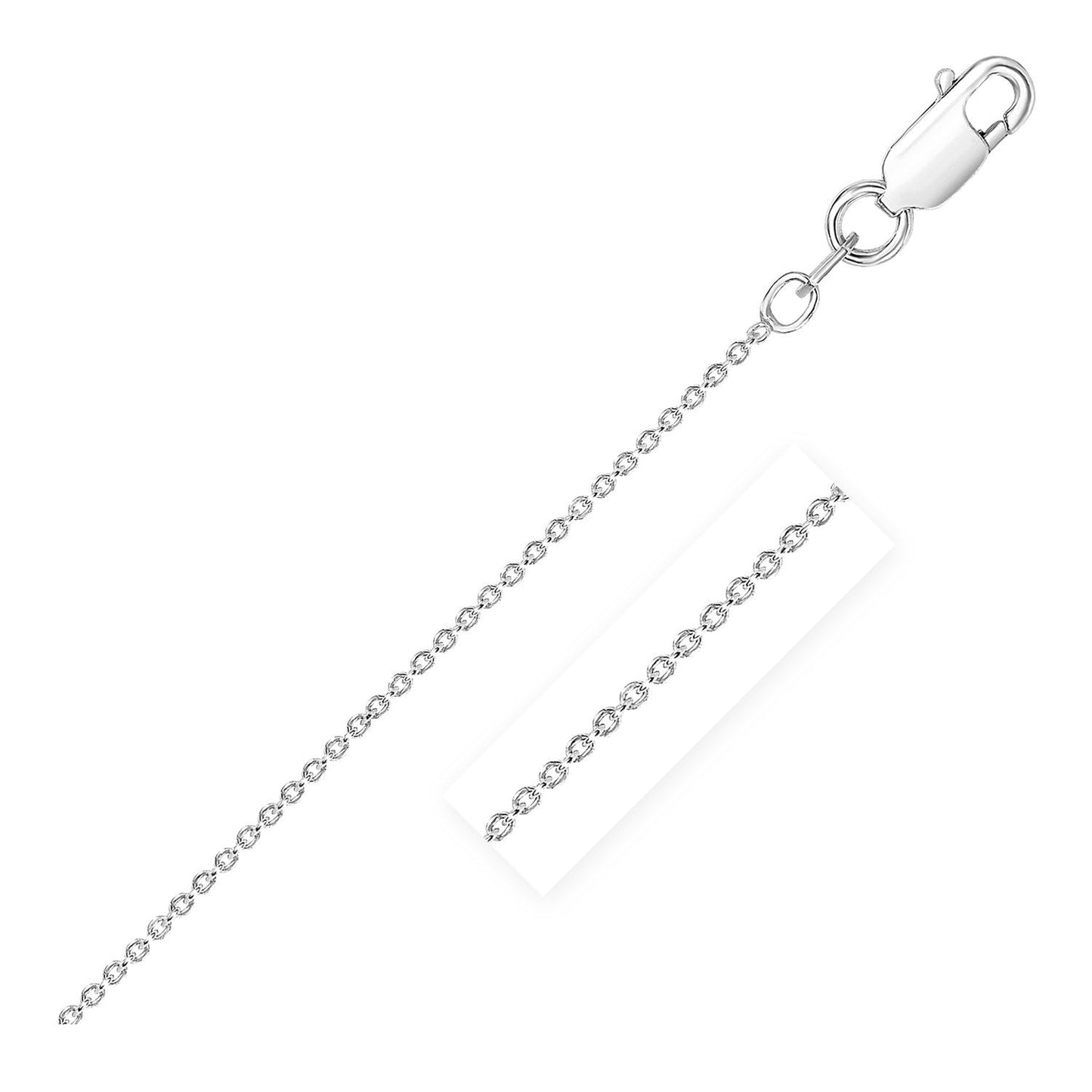 Cadena de cable redonda de plata de ley con baño de rodio 2.1 mm