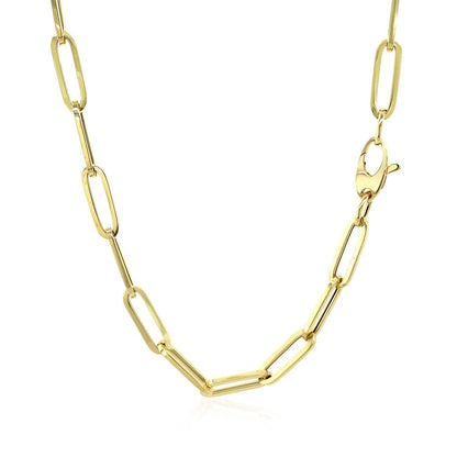 Cadena de eslabones ovalados gruesos de oro amarillo de 14K (4.2 mm)