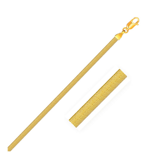 Tobillera de espiga superflexible de oro amarillo de 14k y 1,5 mm