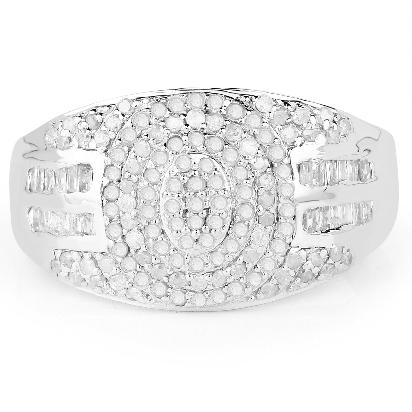 Anillo de plata de ley .925 con diamante blanco genuino de 1.15 quilates