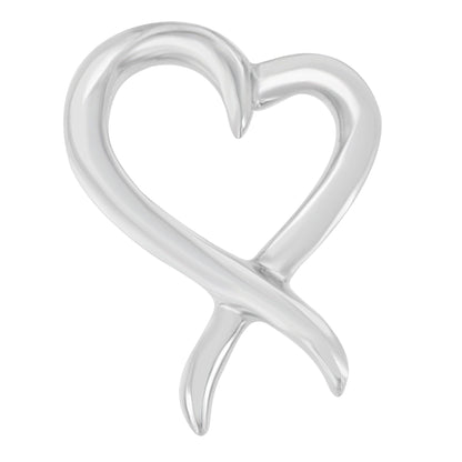Collar con colgante de lazo de concientización con corazón calado en plata de ley .925
