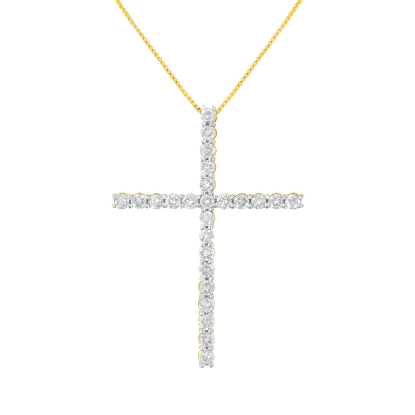 Collar con dije de cruz de diamantes de 2 1/2 cttw de plata esterlina .925 (H-I, I2-I3)