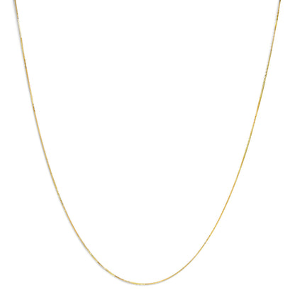 Cadena clásica de eslabones cuadrados de oro amarillo macizo de 14K de 0.75mm. Cadena unisex - Tamaño 16 Pulgadas