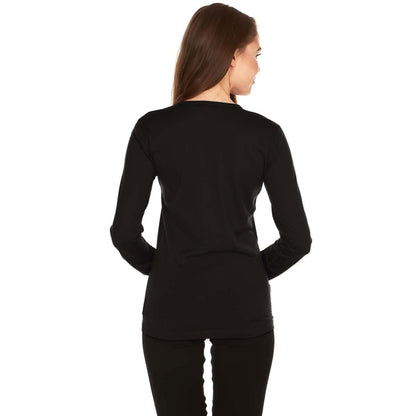 Camiseta de lana merino de cuello redondo ligera para mujer - 100% lana merino