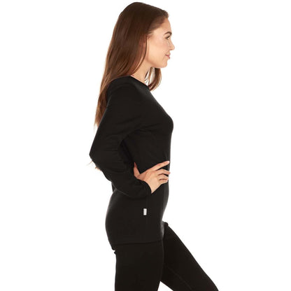 Camiseta de lana merino de cuello redondo ligera para mujer - 100% lana merino