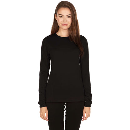 Camiseta de lana merino de cuello redondo ligera para mujer - 100% lana merino