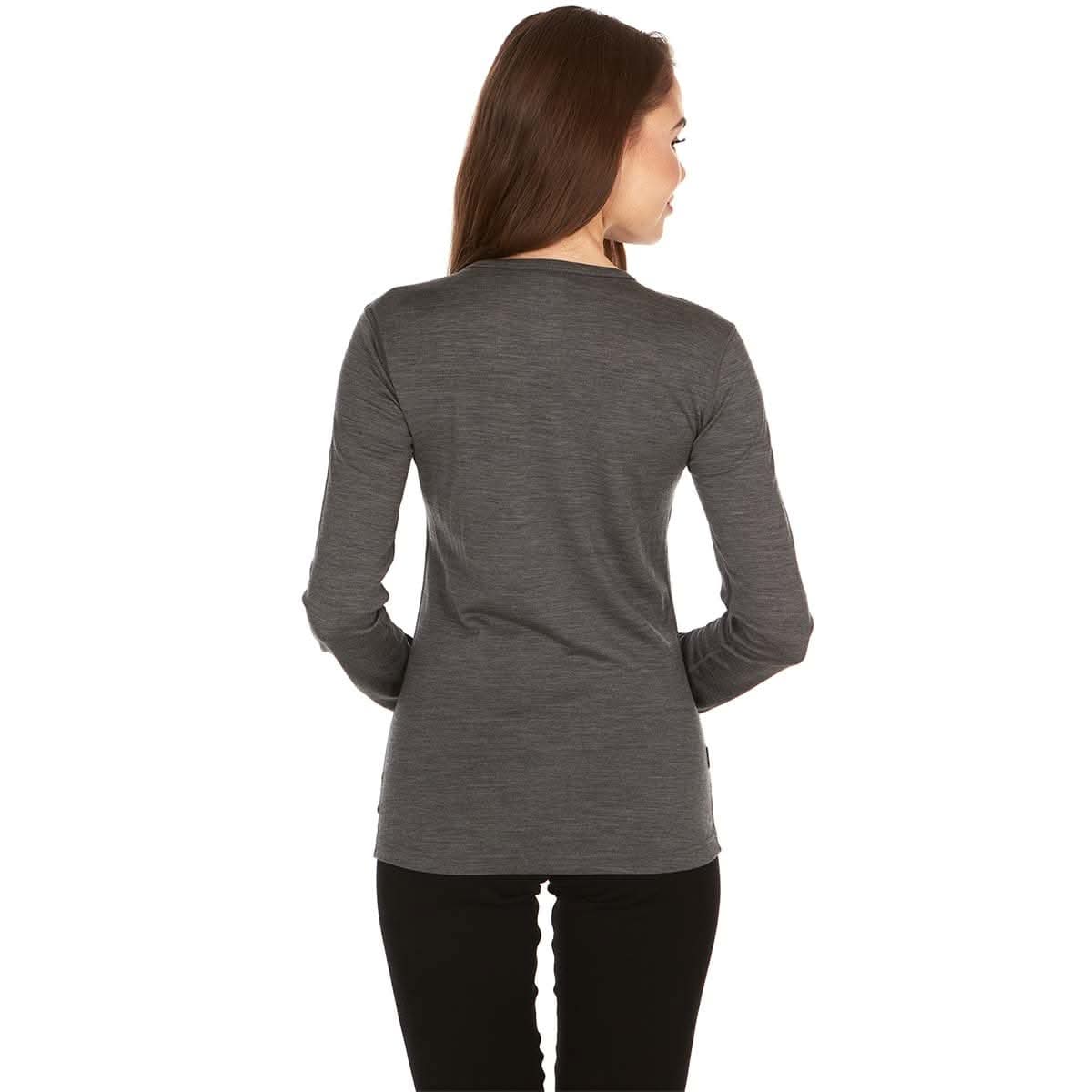 Camiseta de lana merino de cuello redondo ligera para mujer - 100% lana merino