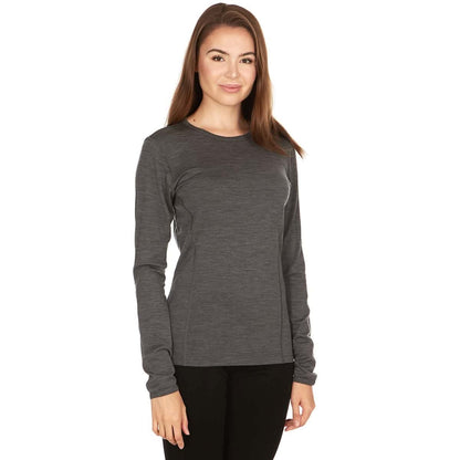 Camiseta de lana merino de cuello redondo ligera para mujer - 100% lana merino