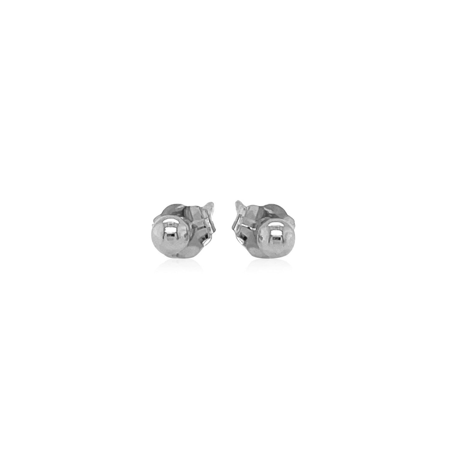 Pendientes de bola de oro blanco de 14k (3,0 mm)