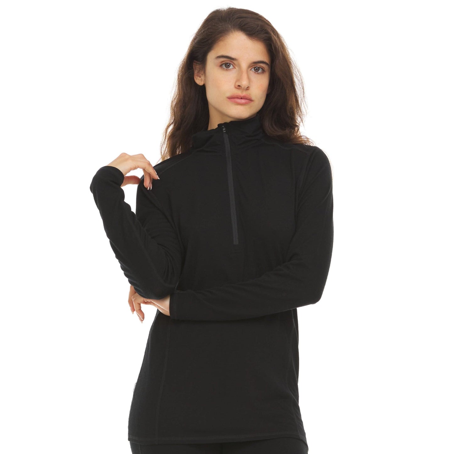 Micropolar de lana para mujer con 1/4 de cremallera - Woolverino