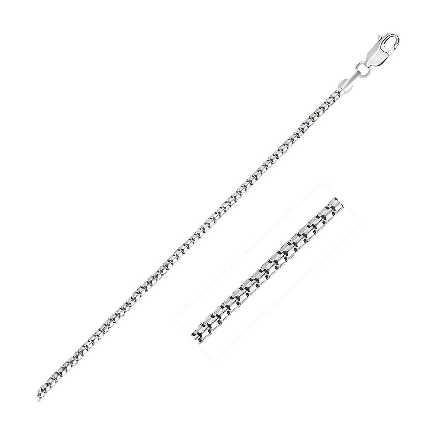 Cadena de oro blanco de 14k tipo 'Ice' de 1.3 mm