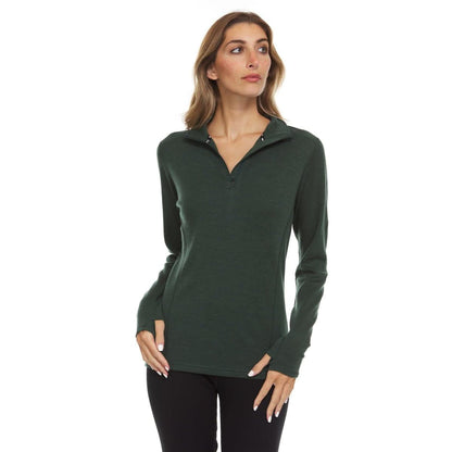 Midweight - Sequoia Women's 1/4 Zip 100% Merino Wool - My Men's Shop