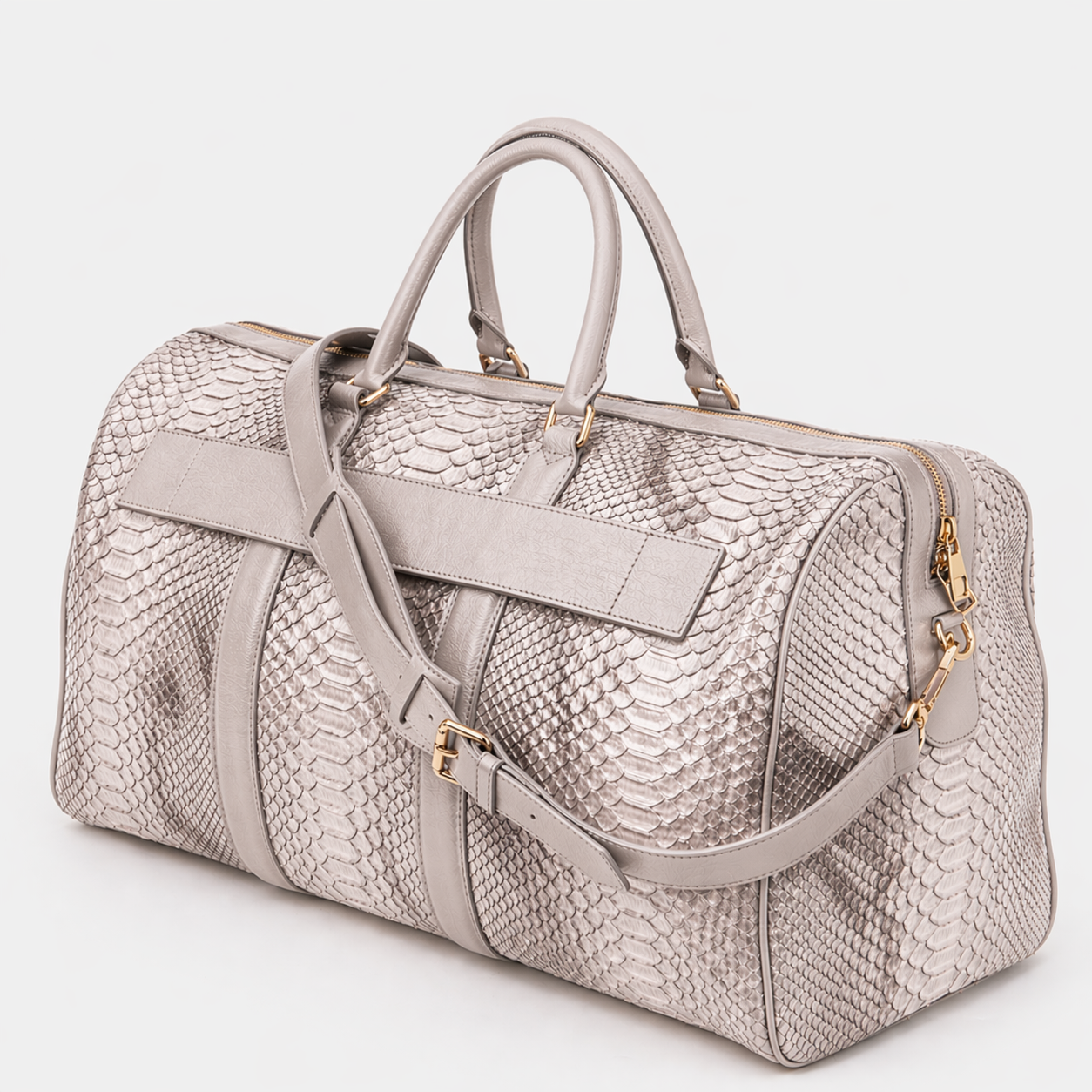 The Velar Nutural  Hand-Painted Python Leather Weekender Bag