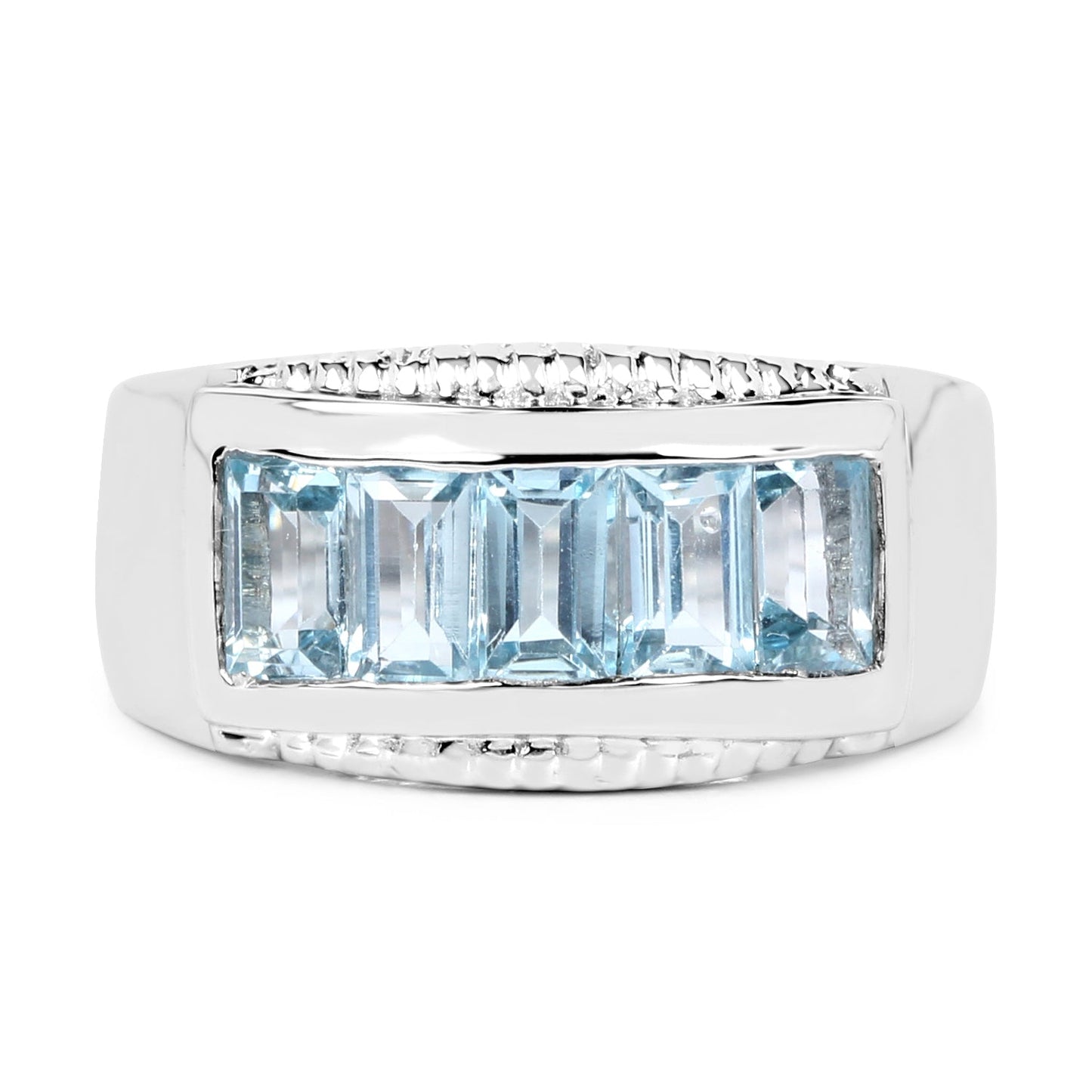 Anillo de plata de ley .925 con topacio azul genuino de 1.75 quilates