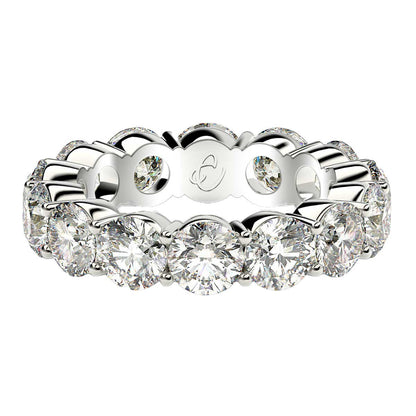 Anillo de eternidad de diamantes redondos cultivados en laboratorio de oro blanco de 14k (6 quilates peso total FG/VS2)