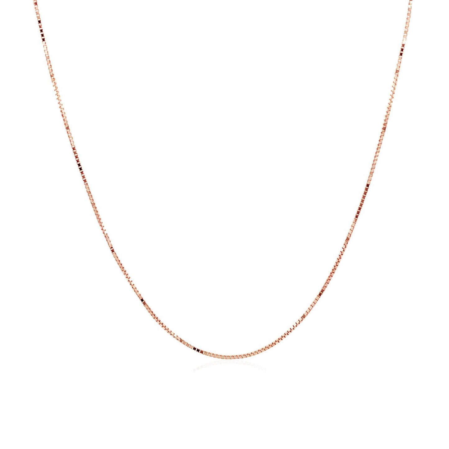 Cadena clásica de oro rosa de 14k, 0.6mm