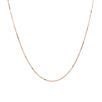 Cadena clásica de oro rosa de 14k, 0.6mm