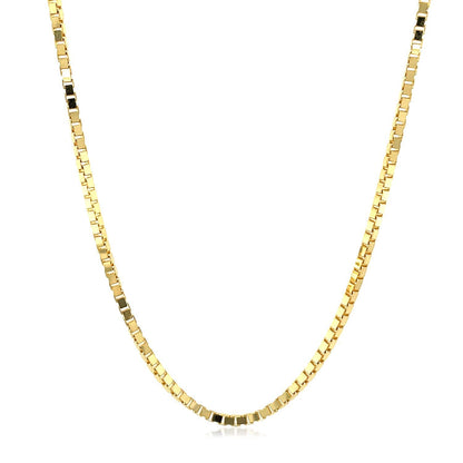 Cadena semi sólida de oro amarillo de 14k de 1,6mm