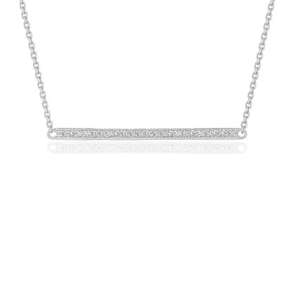 Colgante de barra con diamantes en oro blanco de 14k (1/4 cttw)