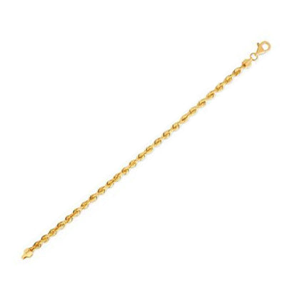 Pulsera Cadena de Soga de Seda en Oro Amarillo de 14k (4.30 mm)