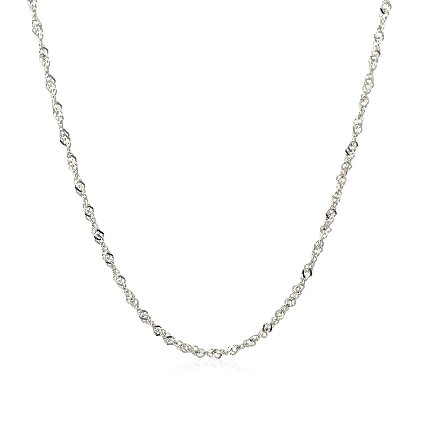 Cadena Singapur de oro blanco de 14k y 1.5mm