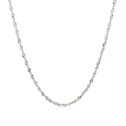 Cadena Singapur de oro blanco de 14k y 1.5mm